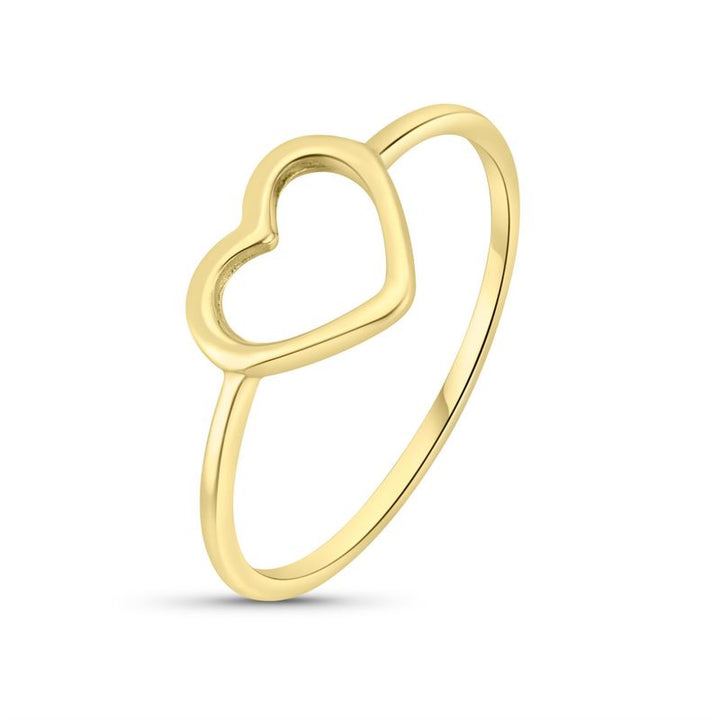 14K Yellow Gold Dainty Heart Ring
