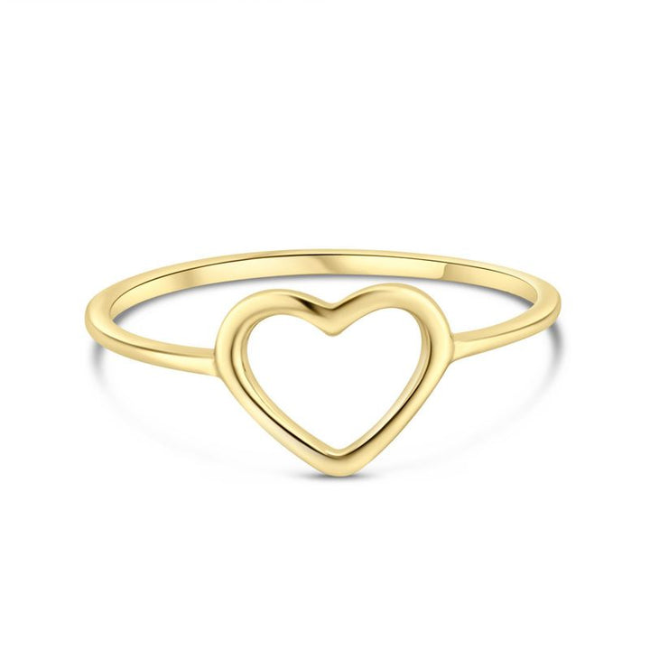 14K Yellow Gold Dainty Heart Ring