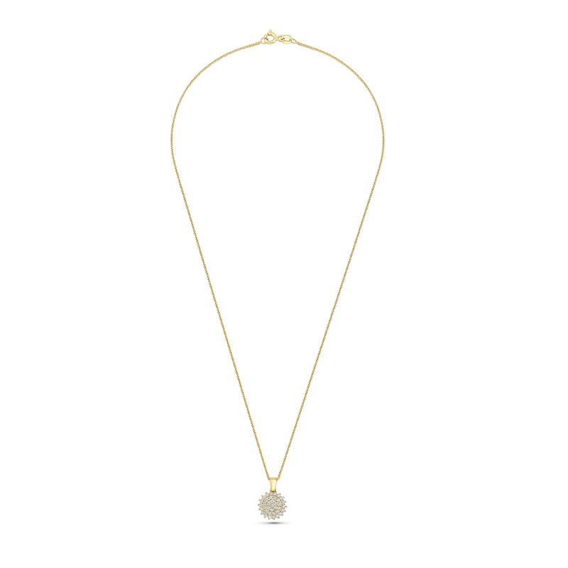 14K Yellow Gold Multistone White CZ Pendant