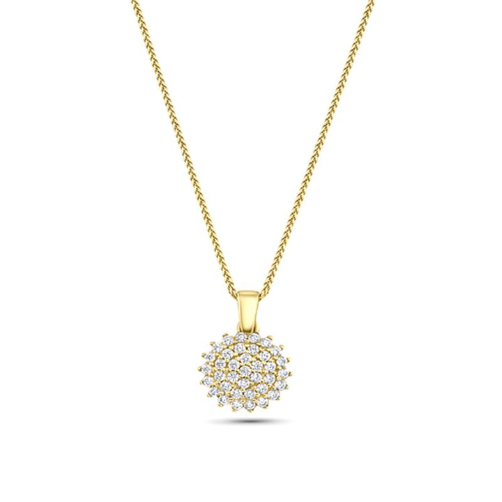 14K Yellow Gold Multistone White CZ Pendant