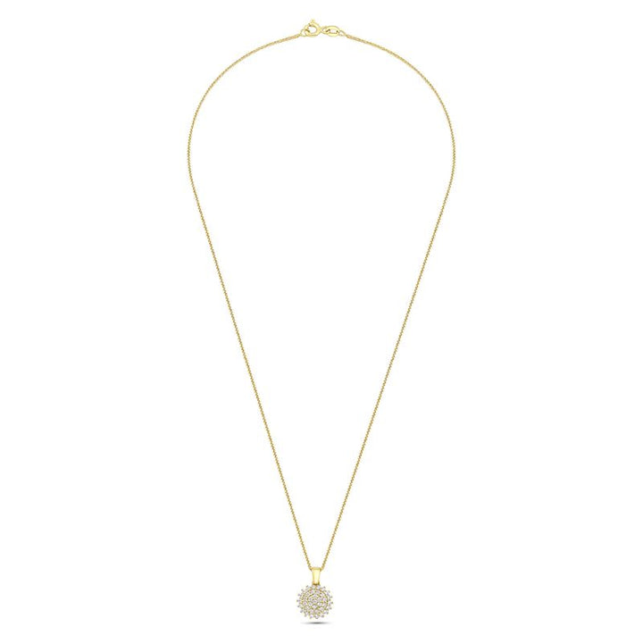 14K Yellow Gold Multistone White CZ Pendant