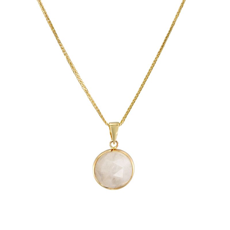 14K  Yellow Gold Moonstone Pendant