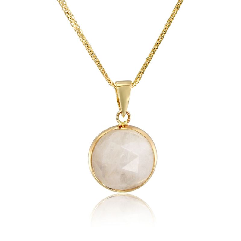 14K  Yellow Gold Moonstone Pendant