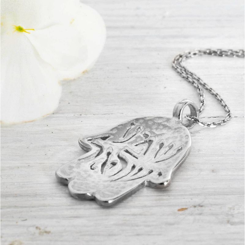 Hamsa pendant, "Shema Yisrael" silver 925