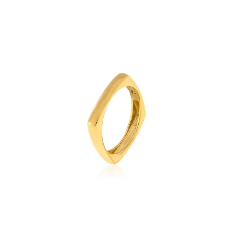 Silver & Gold Plated Square ring
