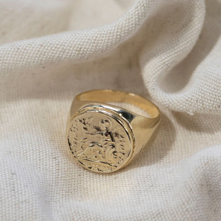 Silver & Gold Plated Round seal ring - seating man