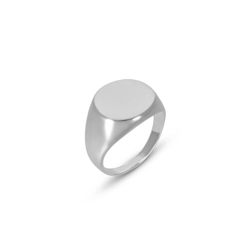 Silver & Gold Plated Round seal ring - flat