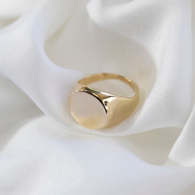 Silver & Gold Plated Round seal ring - flat