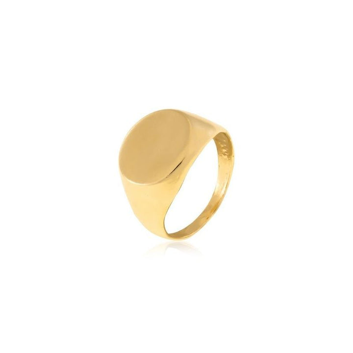 Silver & Gold Plated Round seal ring - flat