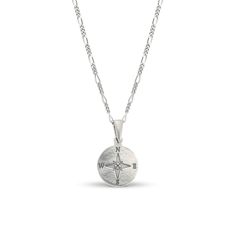 Silver Compass Necklace