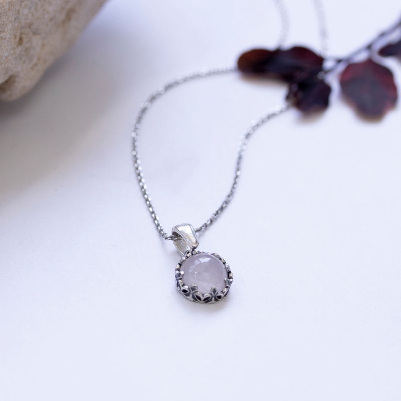 Sophie Rose Quartz Silver 925 Necklace