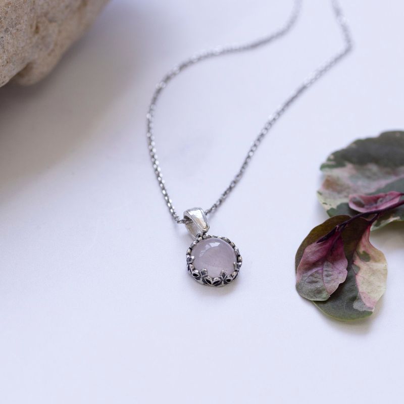 Sophie Rose Quartz Silver 925 Necklace