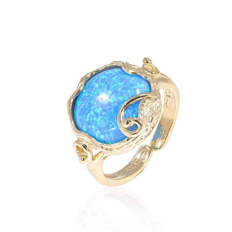 Blue Opal Gold Plated Sizable Ring