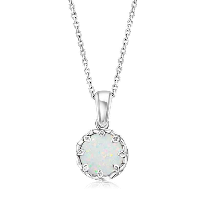 925 Silver Drop Pendant Inlaid with White Opal