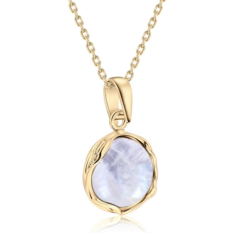 14K Gold Plated Moonstone Vintage Pendant