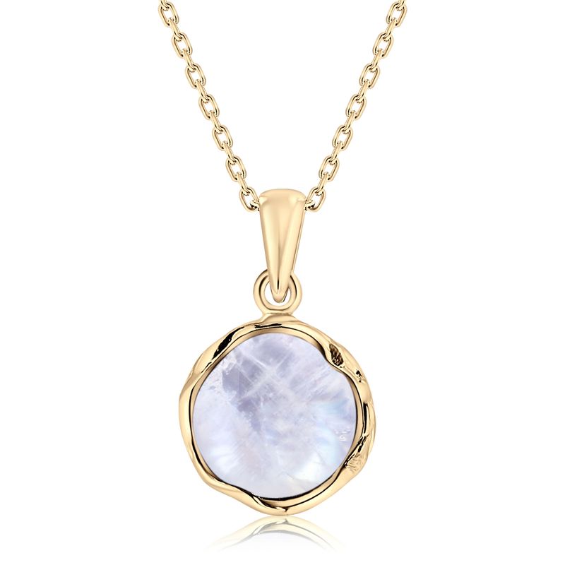 14K Gold Plated Moonstone Vintage Pendant