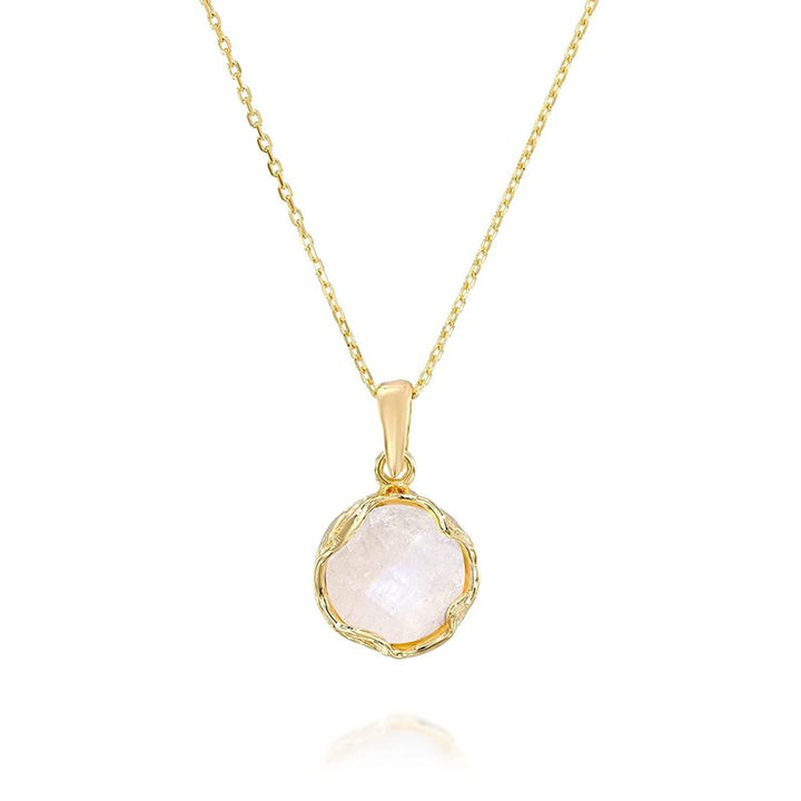 14K Gold Plated Moonstone Vintage Pendant