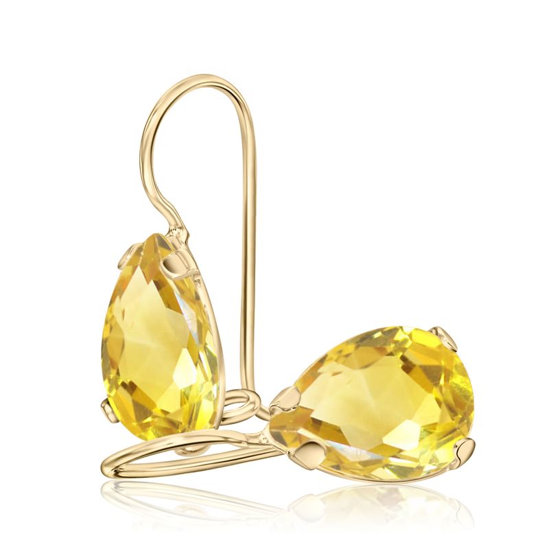 14K Gold Citrine Teardrop Earrings - Nov Birthstone, Bridal Gift