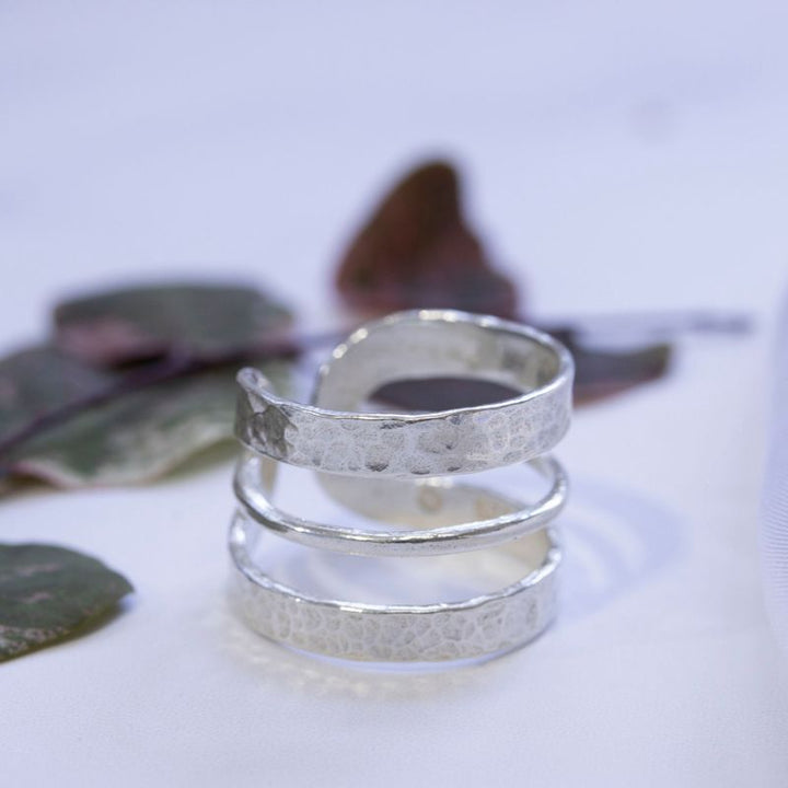 925 Silver Open Lines Ring