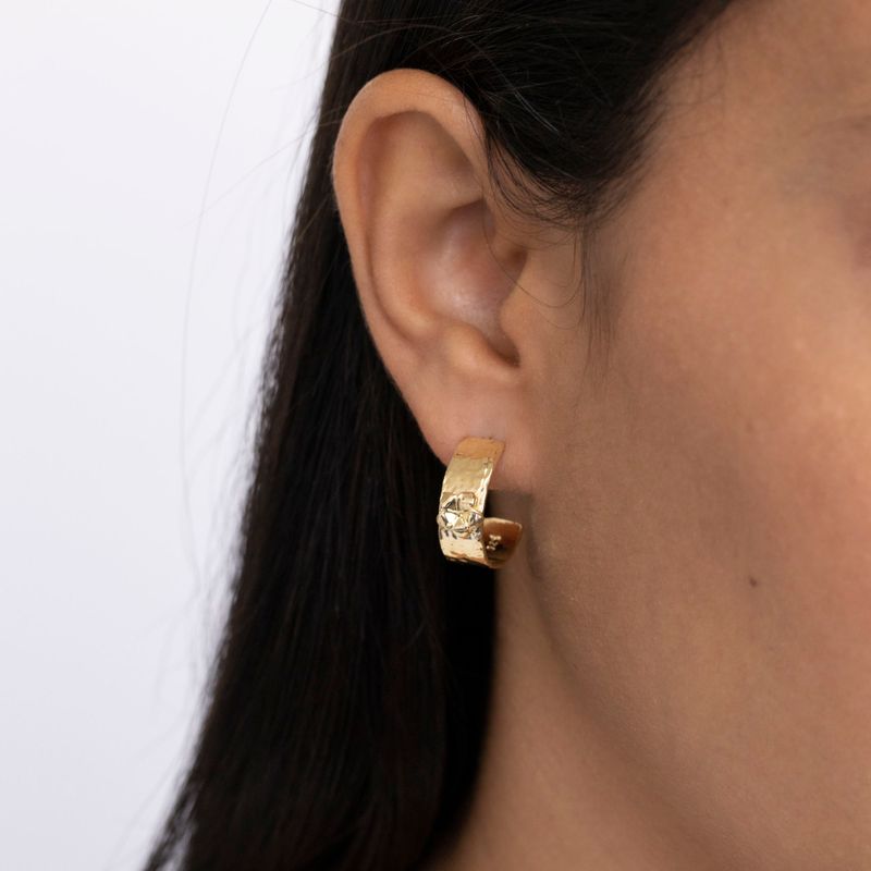 Gold Plated Slide Flower Stud Earrings