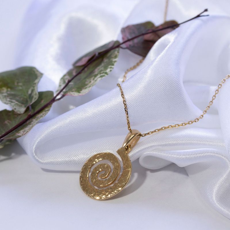 Gold Plated Spiral Pendant