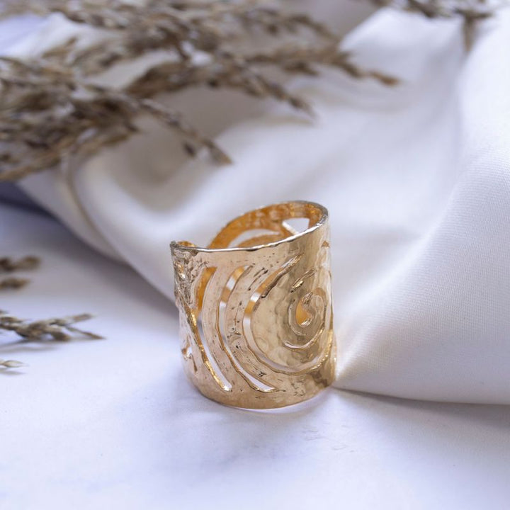 Gold Plated Open Spiral Ring