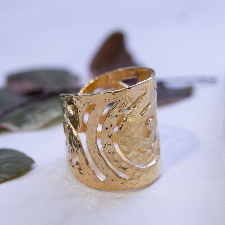 Gold Plated Open Spiral Ring