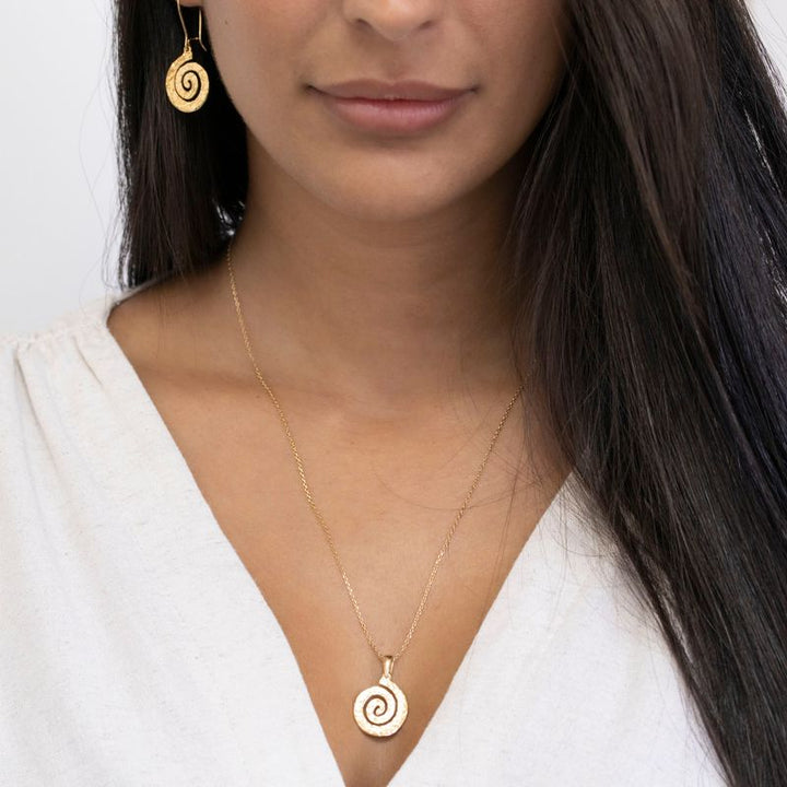 Gold Plated Drop Earrings Spiral