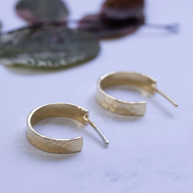 Gold Plated Small Slide Thin Stud Earrings