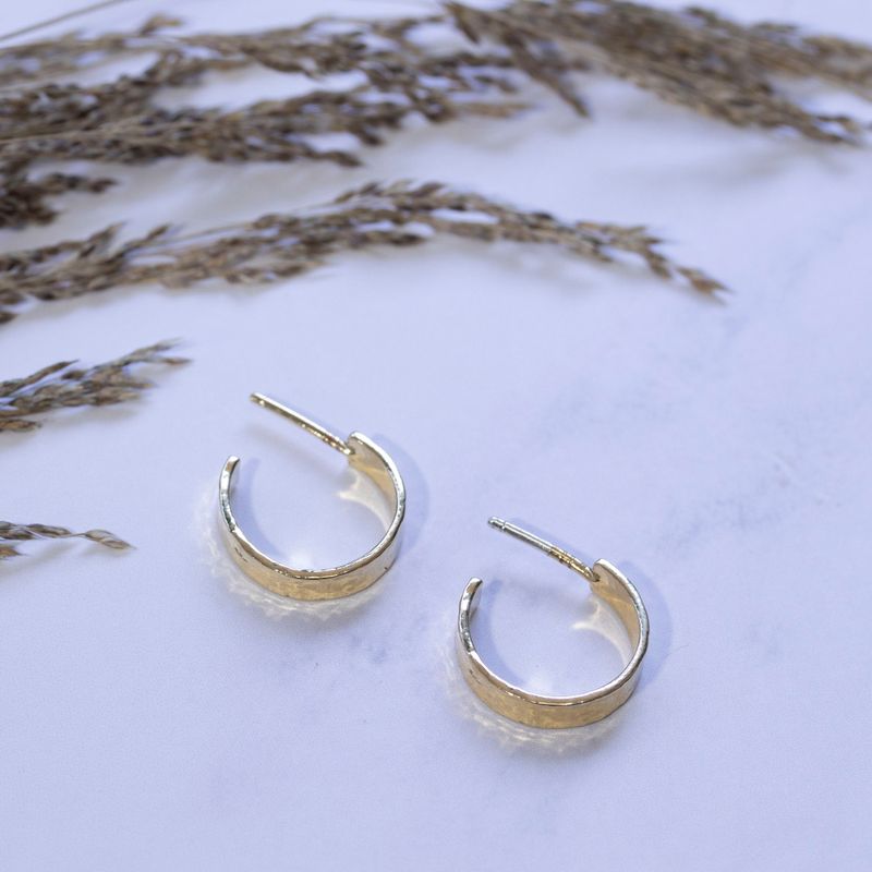 Gold Plated Small Slide Thin Stud Earrings