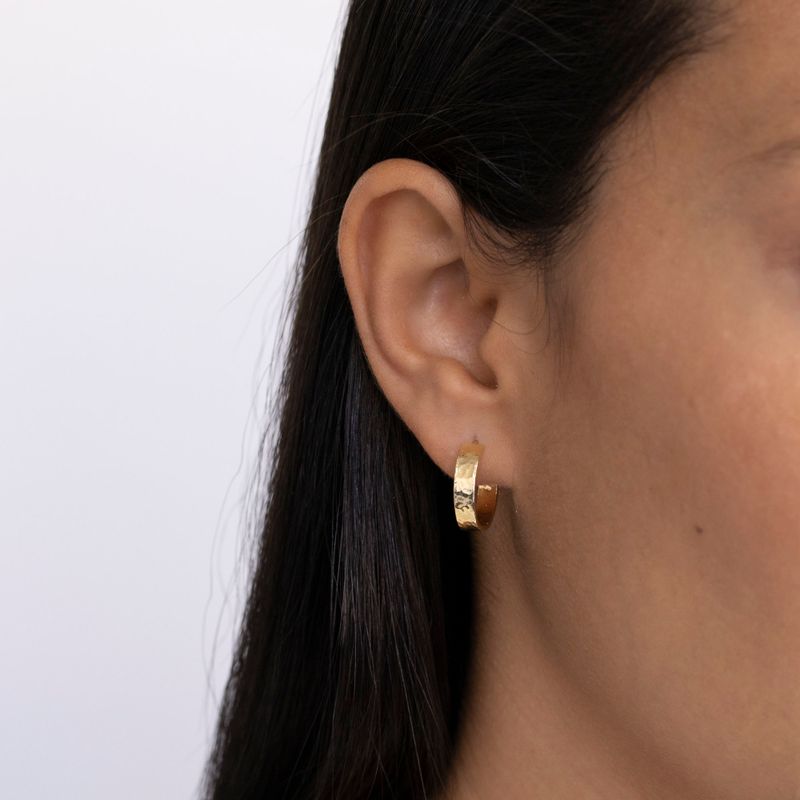 Gold Plated Small Slide Thin Stud Earrings