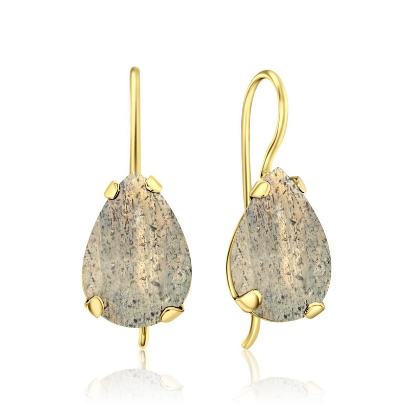 14K Gold Labradorite Teardrop Earrings, March Birthstone, Bridal Gift