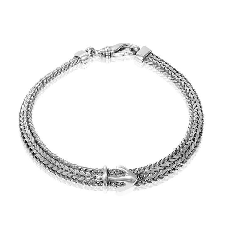 bracelet for silver vertebrae with anchor