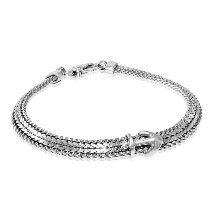 bracelet for silver vertebrae with anchor