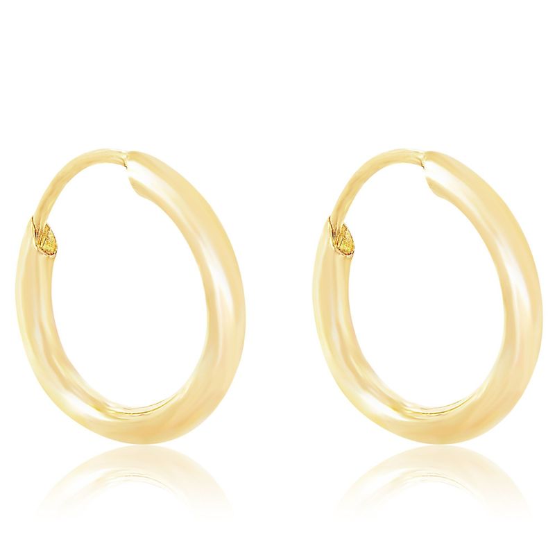 14K Gold Hoop Earrings 12mm