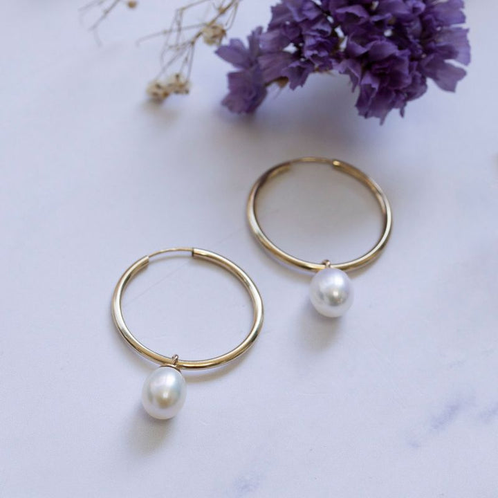 14k gold hoop earrings 24x1.5 mm with gemstone