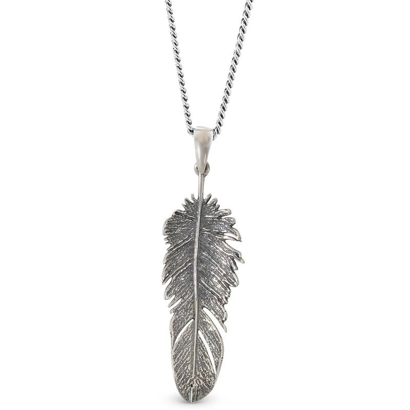 Large Money Feather pendant with absorption chain 100 length 60 cm