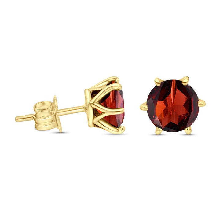 14 -Carat Gold Earrings In The Grant Stone 7 mm Inlay
