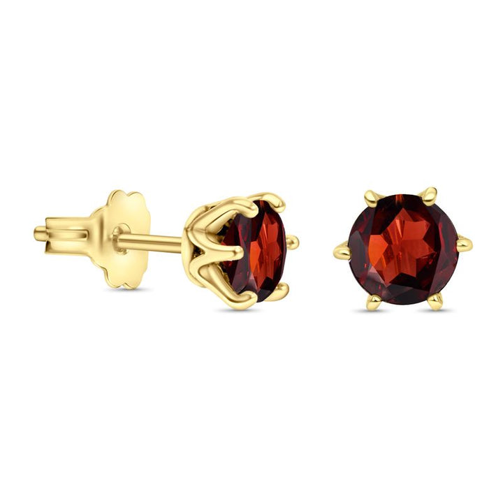 14 -Carat Gold Earrings In a 5mm Grant Stone Inlay