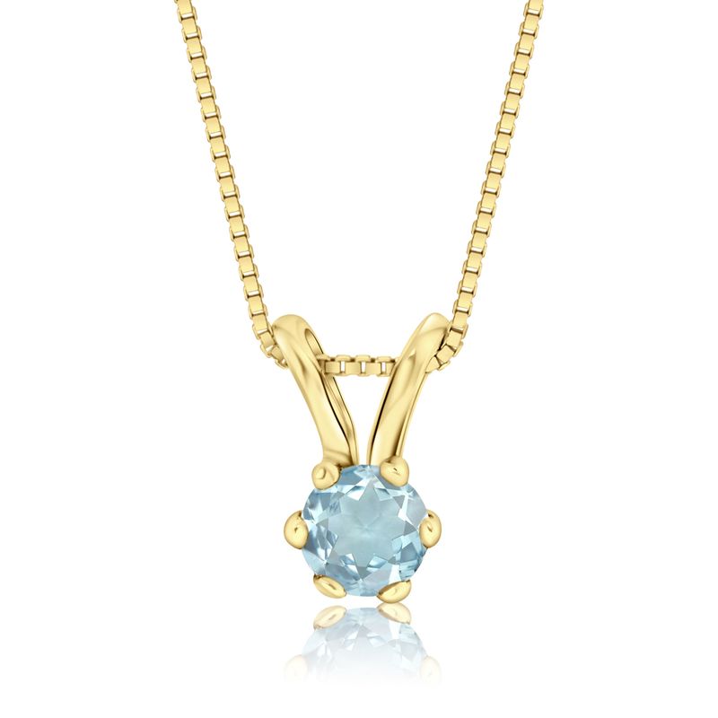 Rabbit pendant with Blue topaz 4 mm