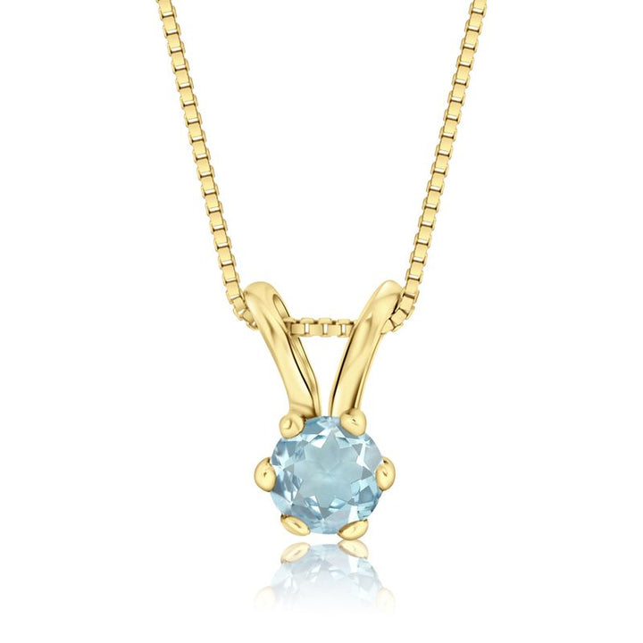 Rabbit pendant with Blue topaz 4 mm