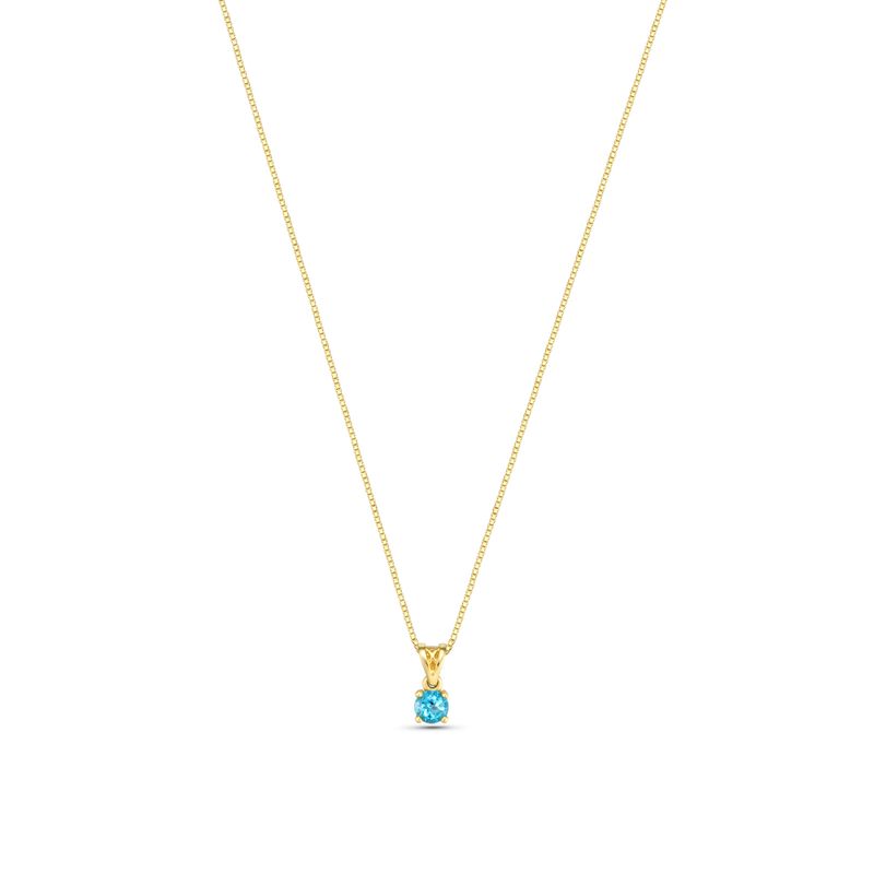 Rabbit pendant with Blue topaz 4 mm