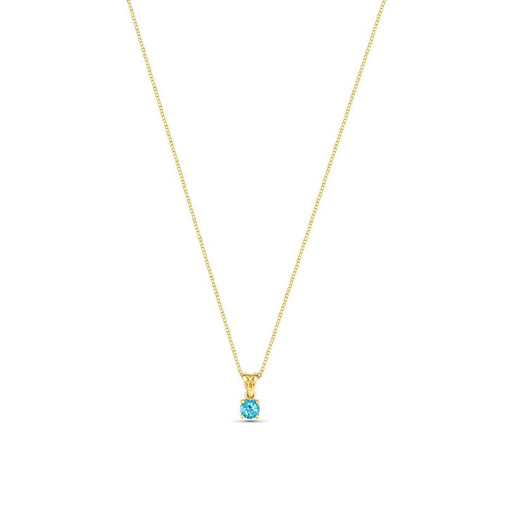 Rabbit pendant with Blue topaz 4 mm