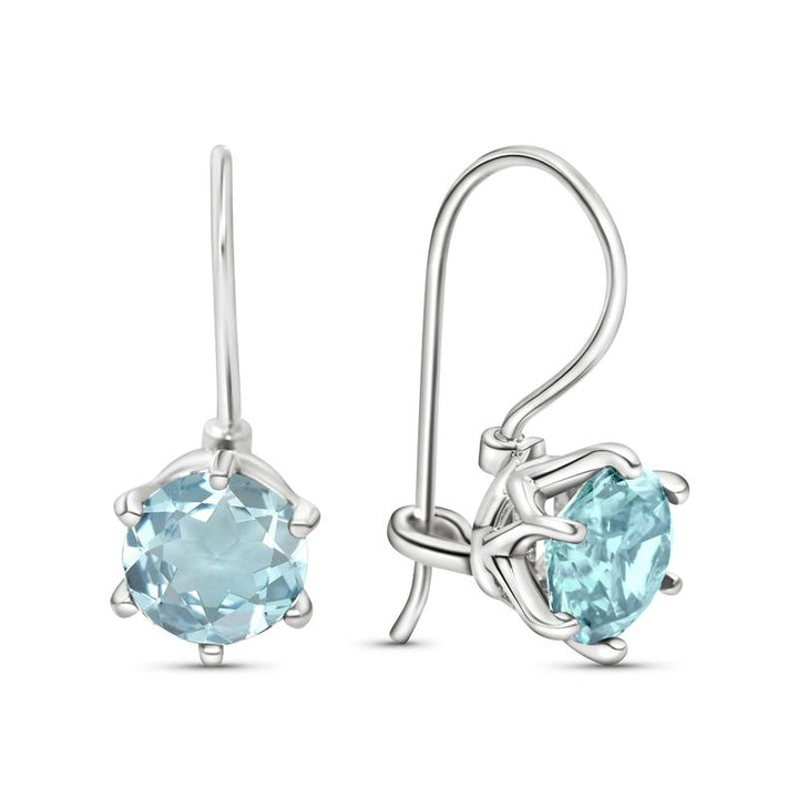 Handmade 925 Silver Blue Topaz Drop Earrings