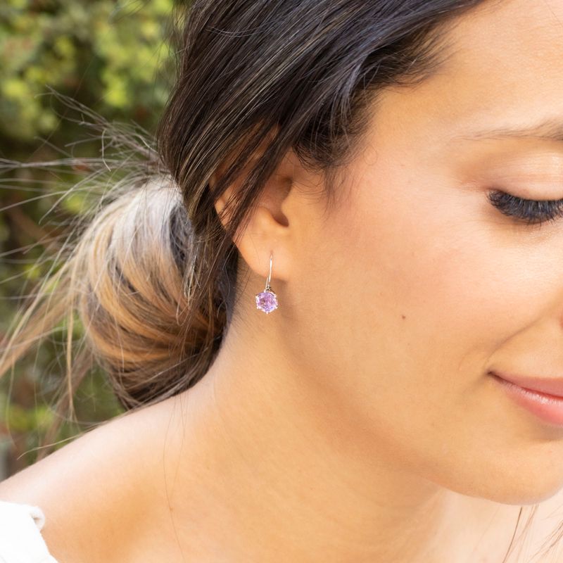 Amethyst Drop Earrings - 925 Silver Handmade Women's Jewelry