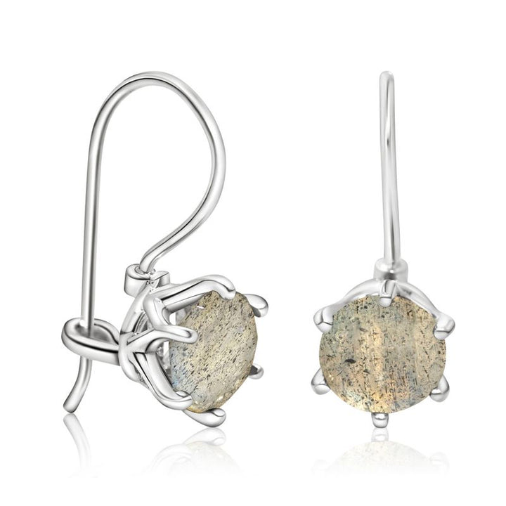 Handmade Sterling Silver Labradorite Drop Earrings for Women