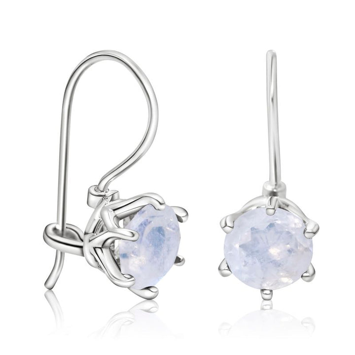 Handmade 925 Silver Moonstone Drop Earrings-June Birthstone