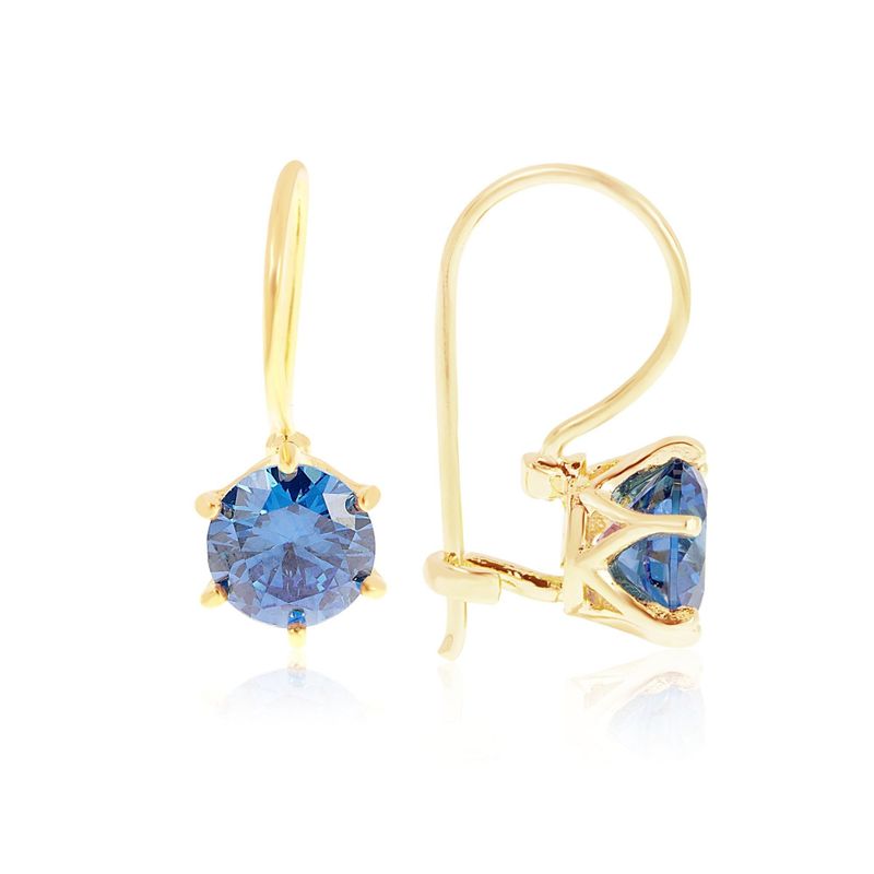 Handmade Gold Plated Blue Drop Earrings for Women - December Birthstone