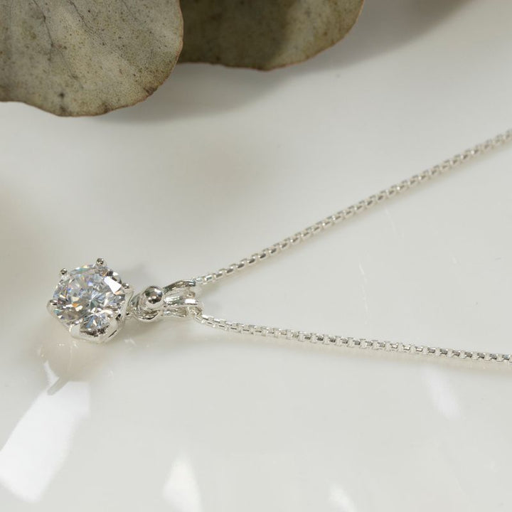 14K Gold Plated Silver Necklace With Cz Pendant