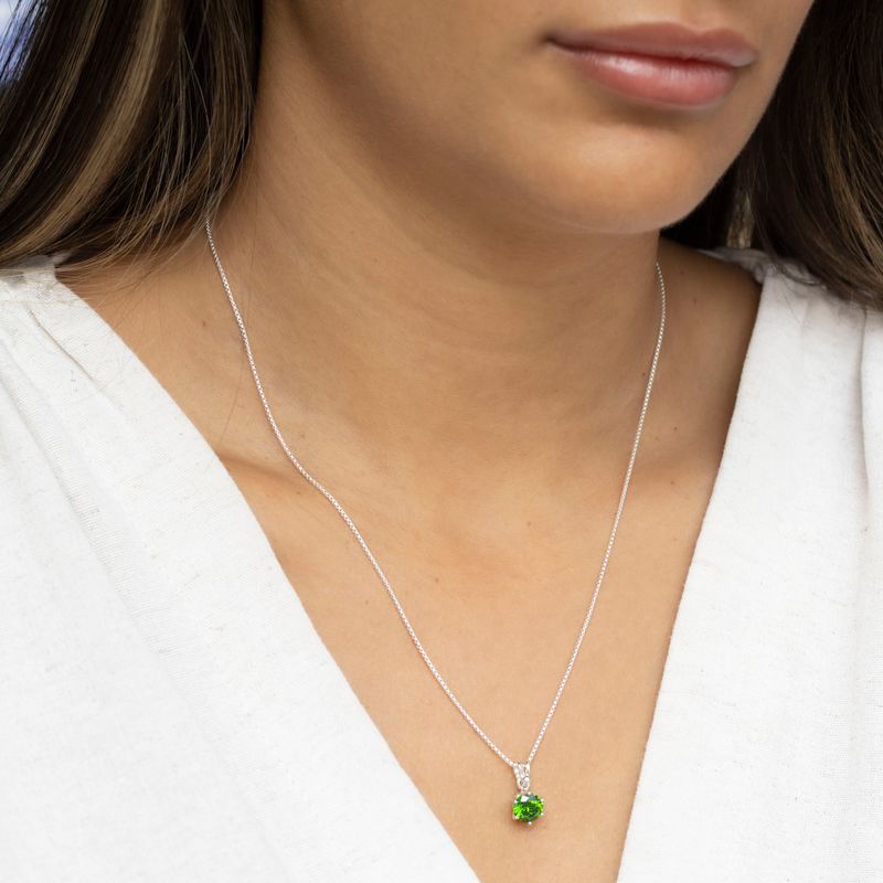 14K Gold Plated Green Cz Pendant Necklace